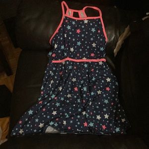 Pink violet girls, dress with different color, stars, spaghetti strap L 10/12